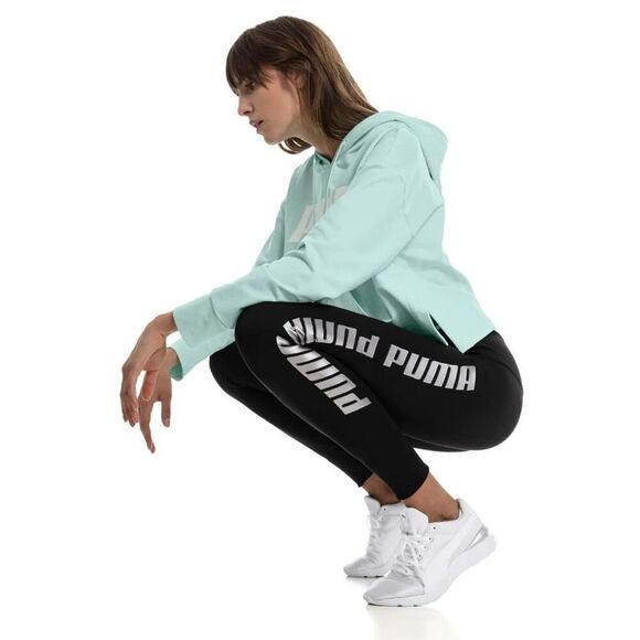 Puma Modern Sports Fold-up Leggings Women's Medium Black Pull-on Activewear - Picture 8 of 13